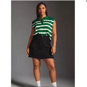 Maeve Black Mini Skirt with Front Pockets